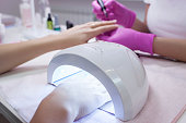 UV lamp gel polish manicure process