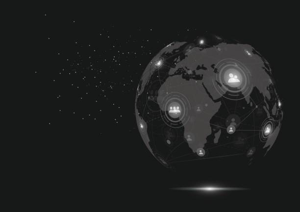 istock Global network connection. World map point and line composition concept of global business. Vector Illustration 814239362