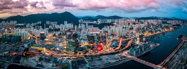 Aerial View of Hong Kong Cityscape, Photo taken by DJI Mavic Pro