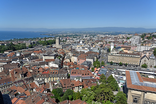 Lausanne Old Town Panoramic View.