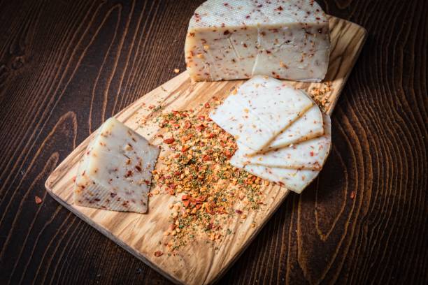 istock caciotta cheese with  Red Chili Pepper 814304732
