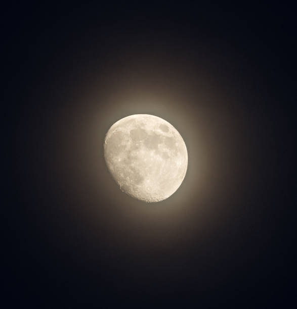 istock Moon in the growth phase in the dark sky. 814306928