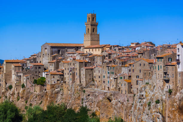 Pitigliano medieval town in Tuscany Italy - architecture background