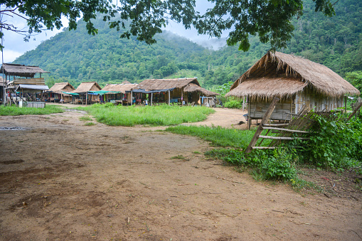 CHIANG MAI, THAILAND - July 10, 2017: Long Neck village in a tribe near Chiang Mai in Northern Thailand.