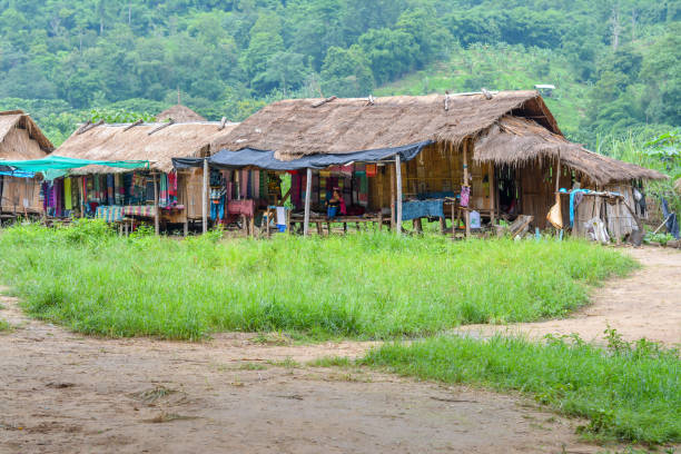Long Neck Village in Thailand stock photo