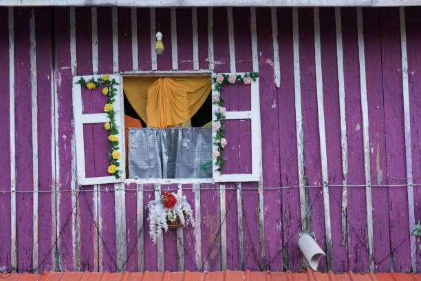 Nicely decorated window of a local house in Kuching, Sarawak, Malaysia