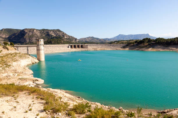 Water reservoir for the hydroelectric plant El Chorro near town Alora. Malaga Province, Spain