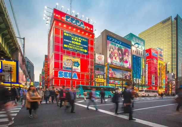 Akihabara. The historic electronics district has evolved into a shopping district for video games, anime, manga, and computer goods.