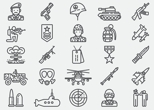 Military Line Icons