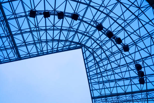 istock Stadium roof against blue sky 814331858