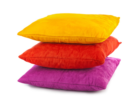 Decorative pillows isolated on white background