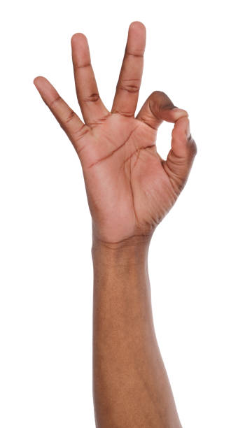 istock Hand showing OK sign isolated on white background 814335422