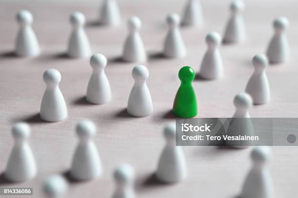 One Different Board Game Pawn Individuality Independence Leadership And Uniqueness Concept Stand Out From The Crowd Think Outside The Box Dare To Be Different Stock Photo - Download Image Now