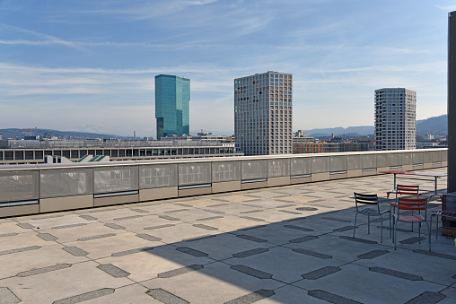 Zurich seen from the Terasse of the ZHDK School.