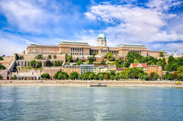 Budapest, Hungary - Buda old city, built on the southern Buda Hill in 1265AD and Danube River.