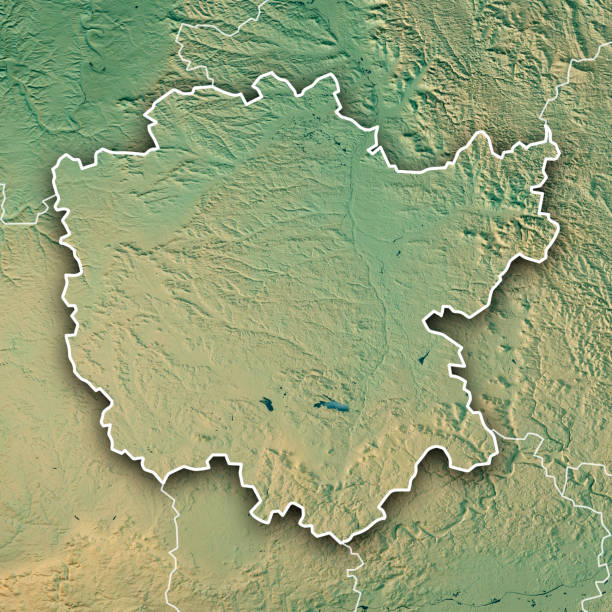 istock Mittelfranken Regierungsbezirk Bayern 3D Render Topographic Map Border 814347012