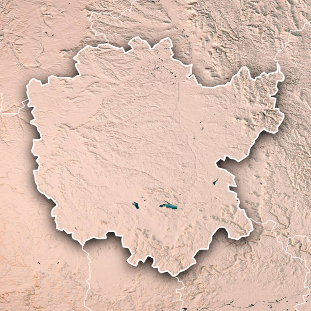 istock Mittelfranken Regierungsbezirk Bayern 3D Render Topographic Map Neutral Border 814349602