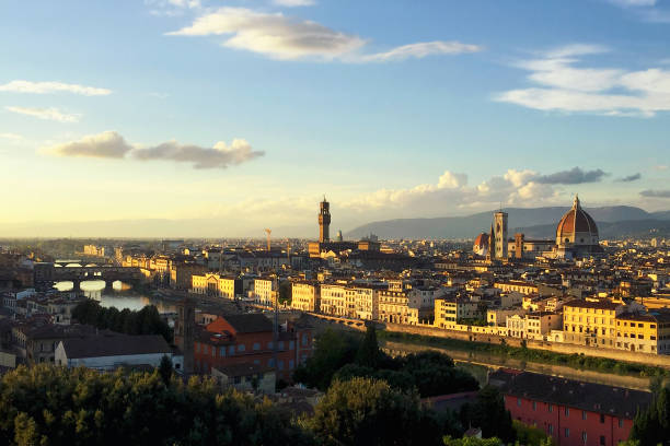 istock Florence panoramic view on old city skyline at sunset 814352164