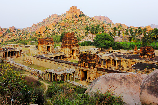 Achyutaraya temple ruins, a UNESCO heritage site in Hampi, India