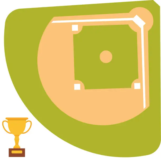 Vector illustration of Baseball field cartoon icon batting vector design american game athlete winner sport
