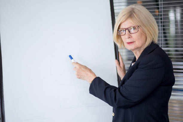 istock Confident senior female coach during presentation 814390510