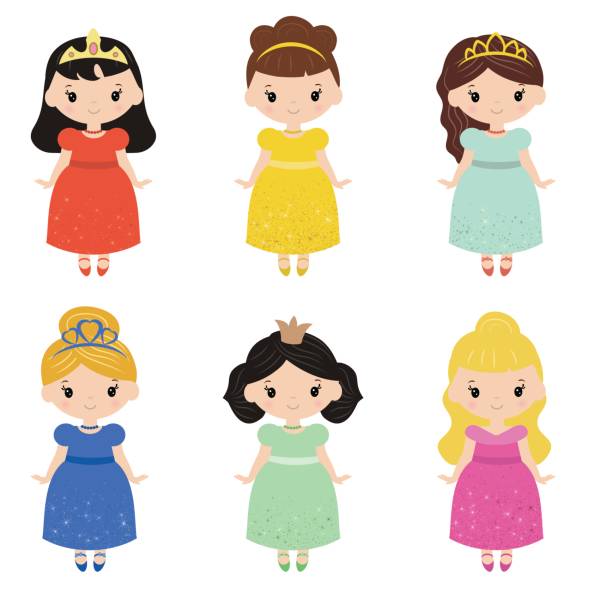 illustrations, cliparts, dessins animés et icônes de collection de princesses - princess queen nobility glamour