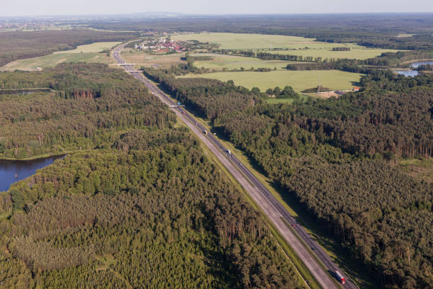 istock aerial view of the highway 814394564