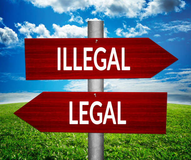 istock Legal versus Illegal arrows 814395308