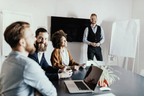 istock Happy people after a successful presentation 814402362