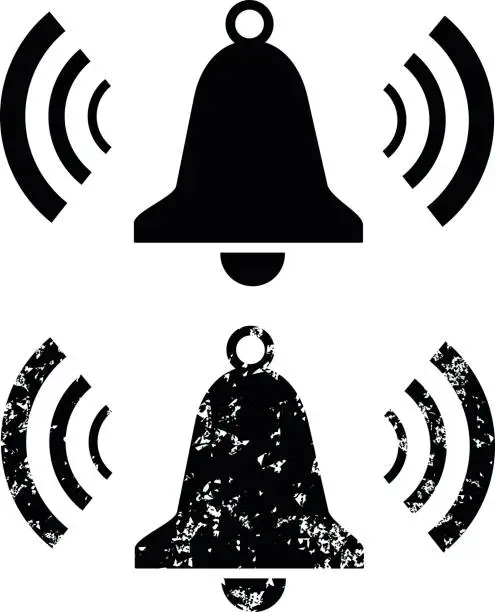 Vector illustration of Ringing bell icons