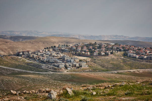 Israeli settlement near Jerusalem stock photo