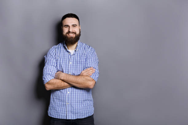 istock Handsome confident bearded man portrait 814423980