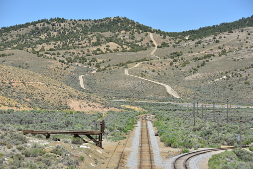 Old Wild West Rail road Tracks at Ely, Nevada.