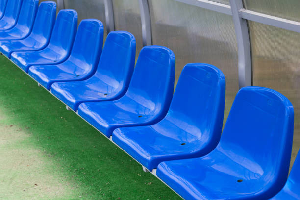 istock blue rows of seats on the stadium 814440392