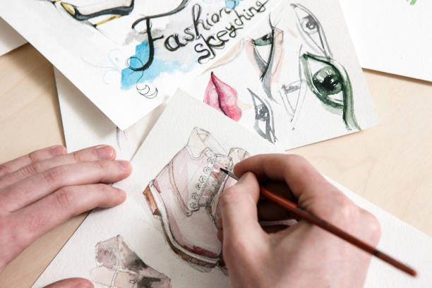 istock Fashion sketch in process of design 814471470