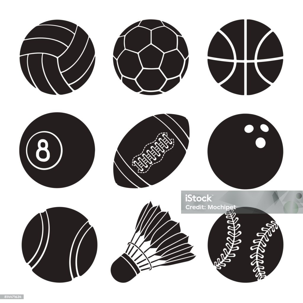 Bộ Biểu Tượng Hình Bóng Của Quả Bóng Thể Thao Hình minh họa Sẵn có ...