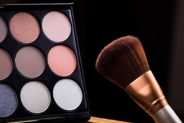 istock Set cosmetics makeup, brush and palette 814471718