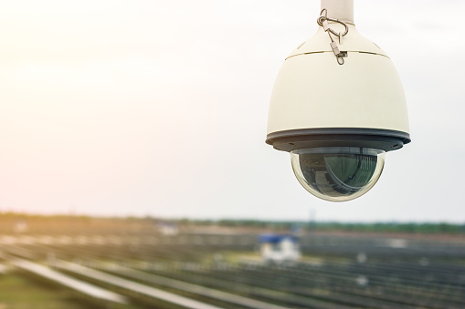 Security of Solar Power Farm, Rotatable CCTV Camera in Industrial Plant
