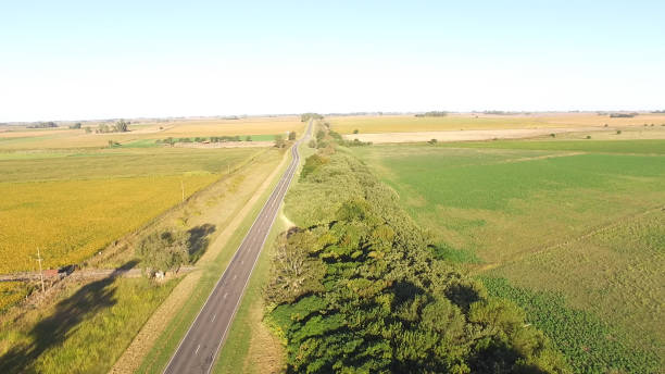 istock Aerial view of route and fields 814490080