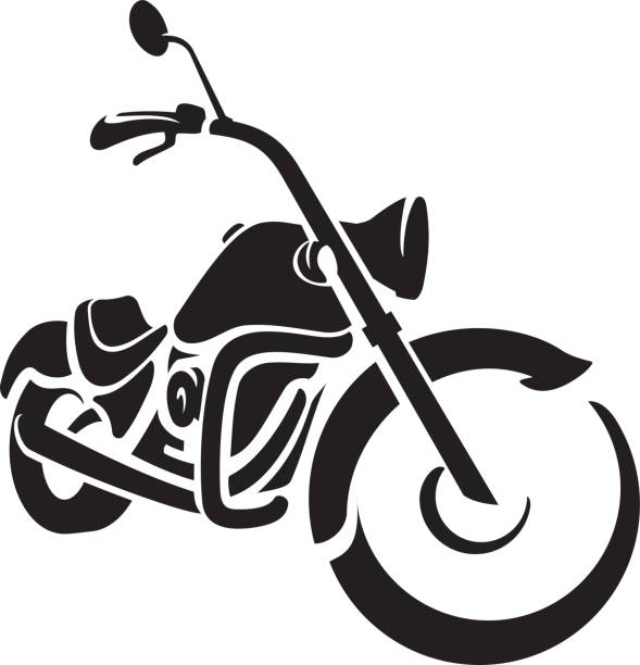 Bike Chopper Ride Front vector art illustration