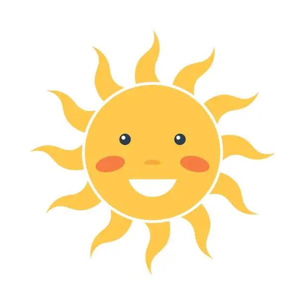 Vector illustration of Happy sun icon