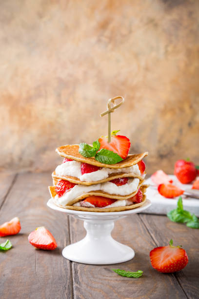 istock Small cake made of pancakes 814499156