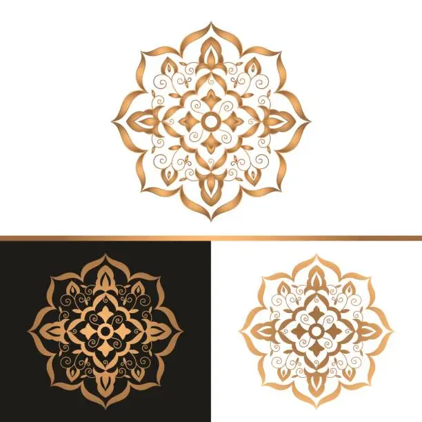 Vector illustration of Vintage golden mandala vector