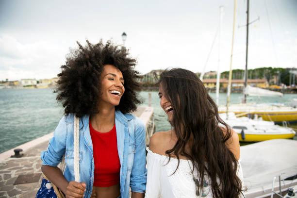 istock Two friends having fun at the vacation. 814515306