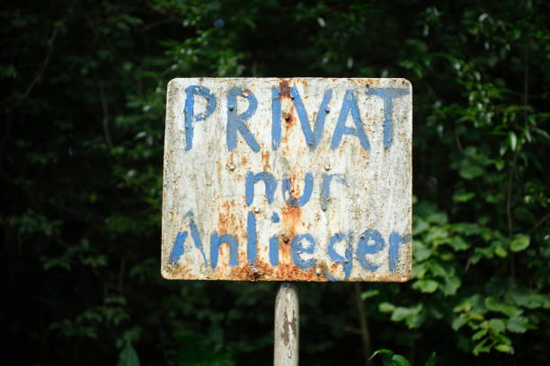 prohibition sign on private property in city street in Basel