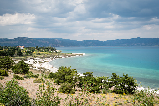 Panoramic view over Lake Salda at Burdur, Turkey.