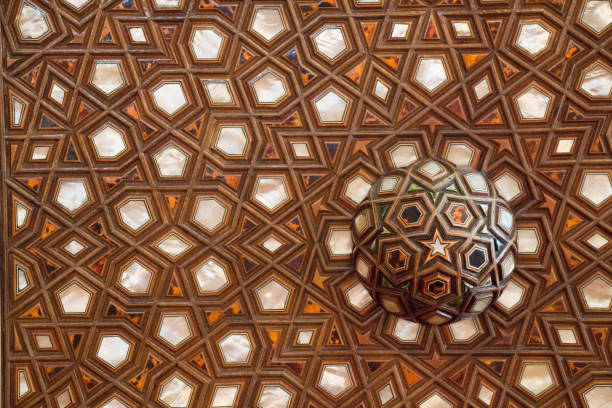 istock Ottoman Turkish  art with geometric patterns on wood 814520256