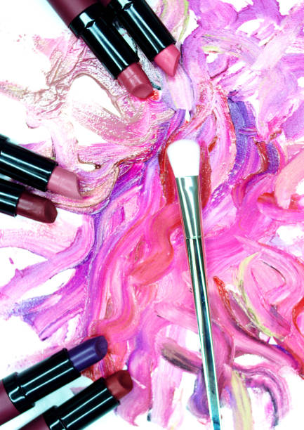 istock Lipstick smears with makeup brush 814524516