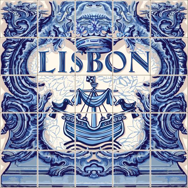 ilustrações de stock, clip art, desenhos animados e ícones de lisbon ceramic tile vector lisboa souvenir - natal lisboa