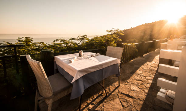 istock Table for two with view on the Adriatic sea 814531686